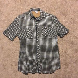 Society green button up